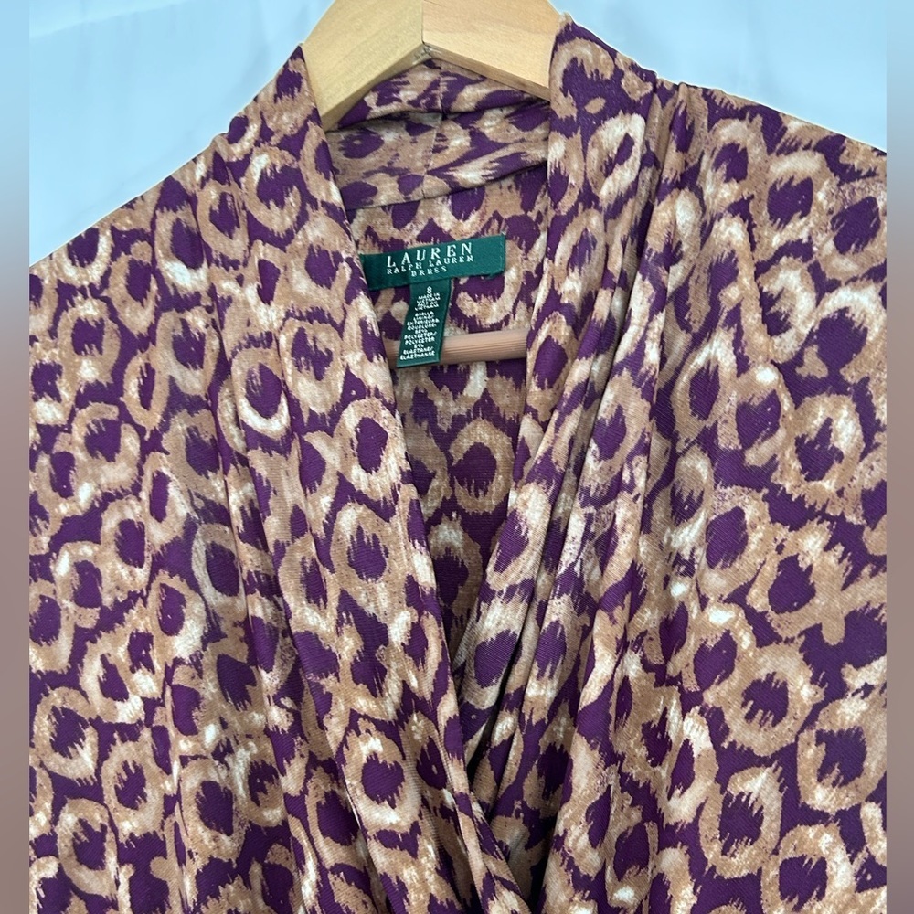 Ralph Lauren Size 8 Midi Dress Cinched at Sides Soft Classic Sophisticated Style - Picture 4 of 12